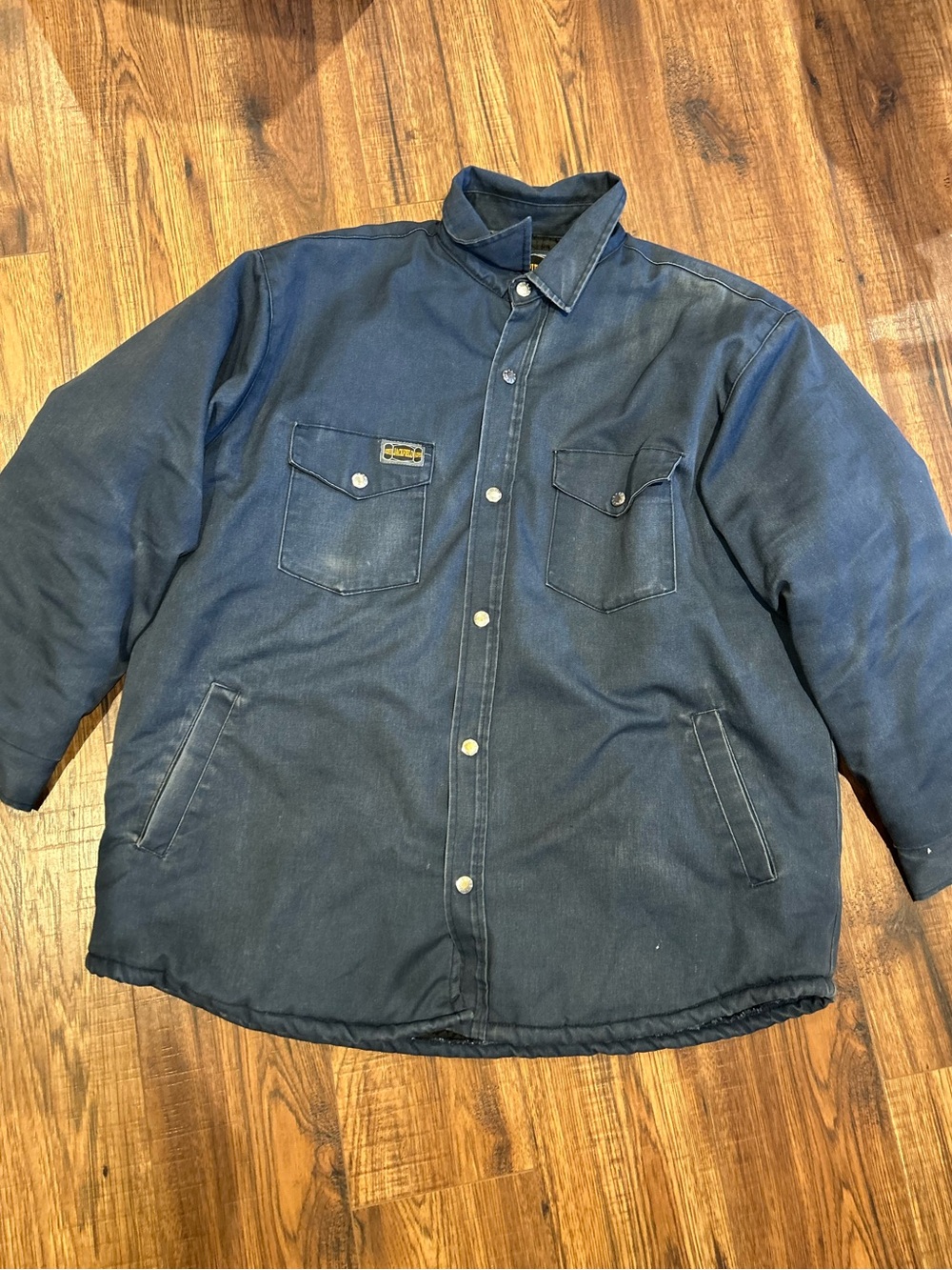 Vintage Insulated Faded Blue Work Chore Field Jacket